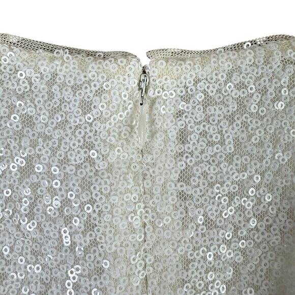 Lauren Ralph Lauren Sequin Bodice Cutout Back Formal Gown Black White, Size 0P - Picture 11 of 11